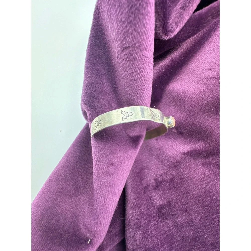 JJ Sterling Silver 925 Stamped Pink Shell Cuff Bracelet Southwestern Kids Petite